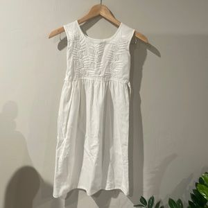white Hand embroidered dress